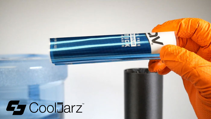 Place your product container within your shrink sleeve the way you want them to be wrapped. 